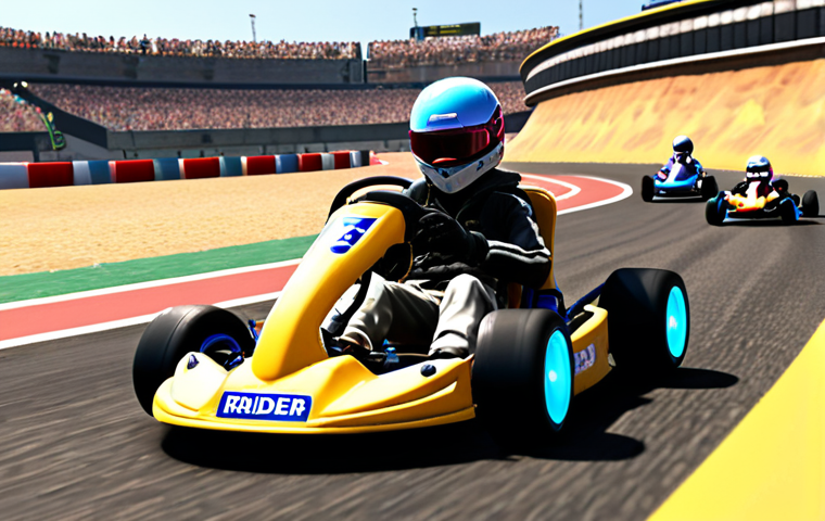 **Prompt 1: Dynamic Drift Masterpiece with a Hint of Glitch**
    A high-definition, vibrant shot of a KartRider: Drift race in progress. A detailed character in a sleek kart executes a perfect, glowing drift around a corner on a richly designed track, with dynamic lighting and spectacular spark effects. The scene is full of speed and excitement, showcasing the game's upgraded graphics. In the background or on the edge of the frame, a subtle visual artifact or momentary blur suggests a slight technical stutter, contrasting with the otherwise stunning visual fidelity.